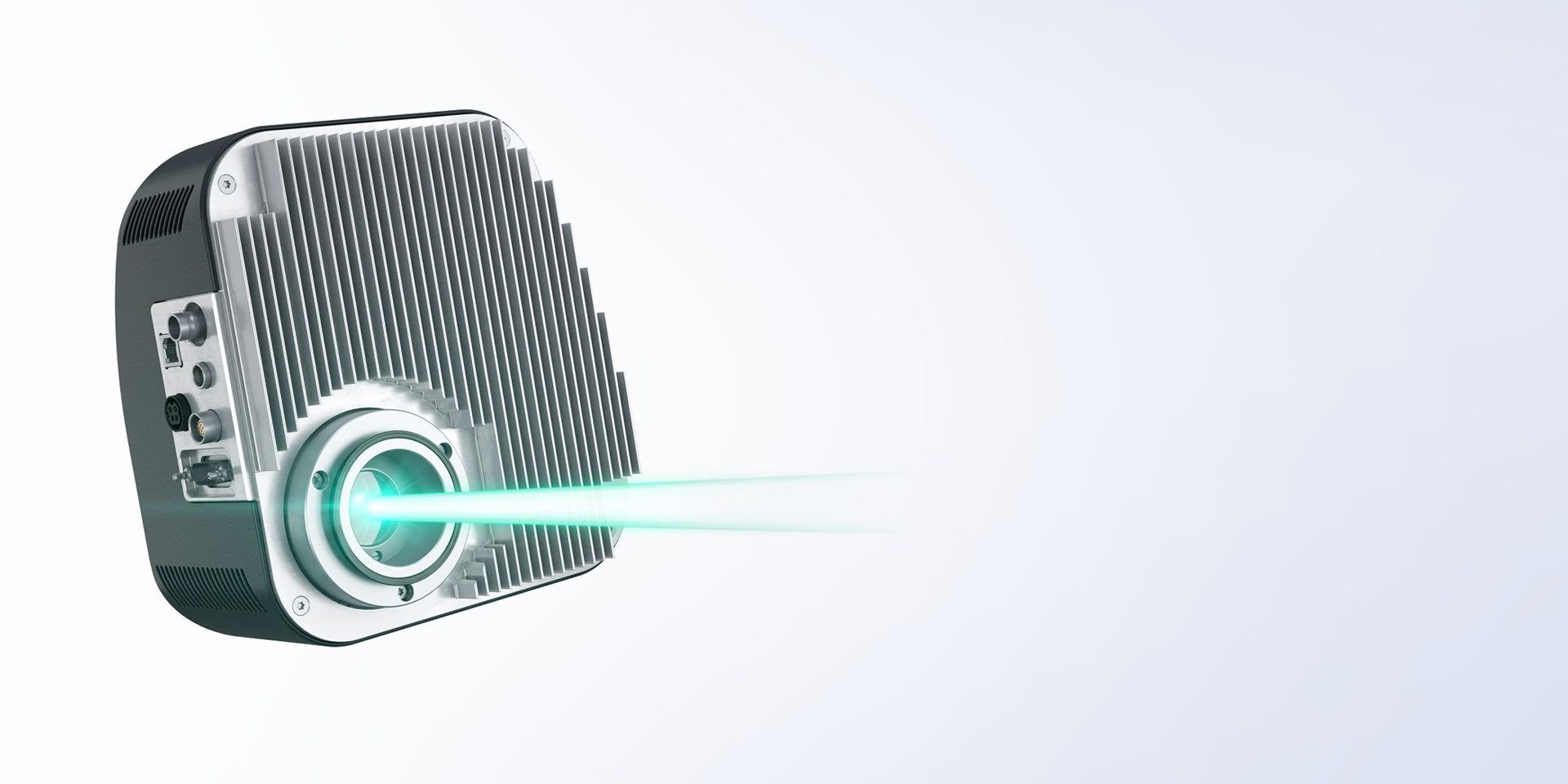 Viluma LED light illustration, light beam emerging from the lamp.