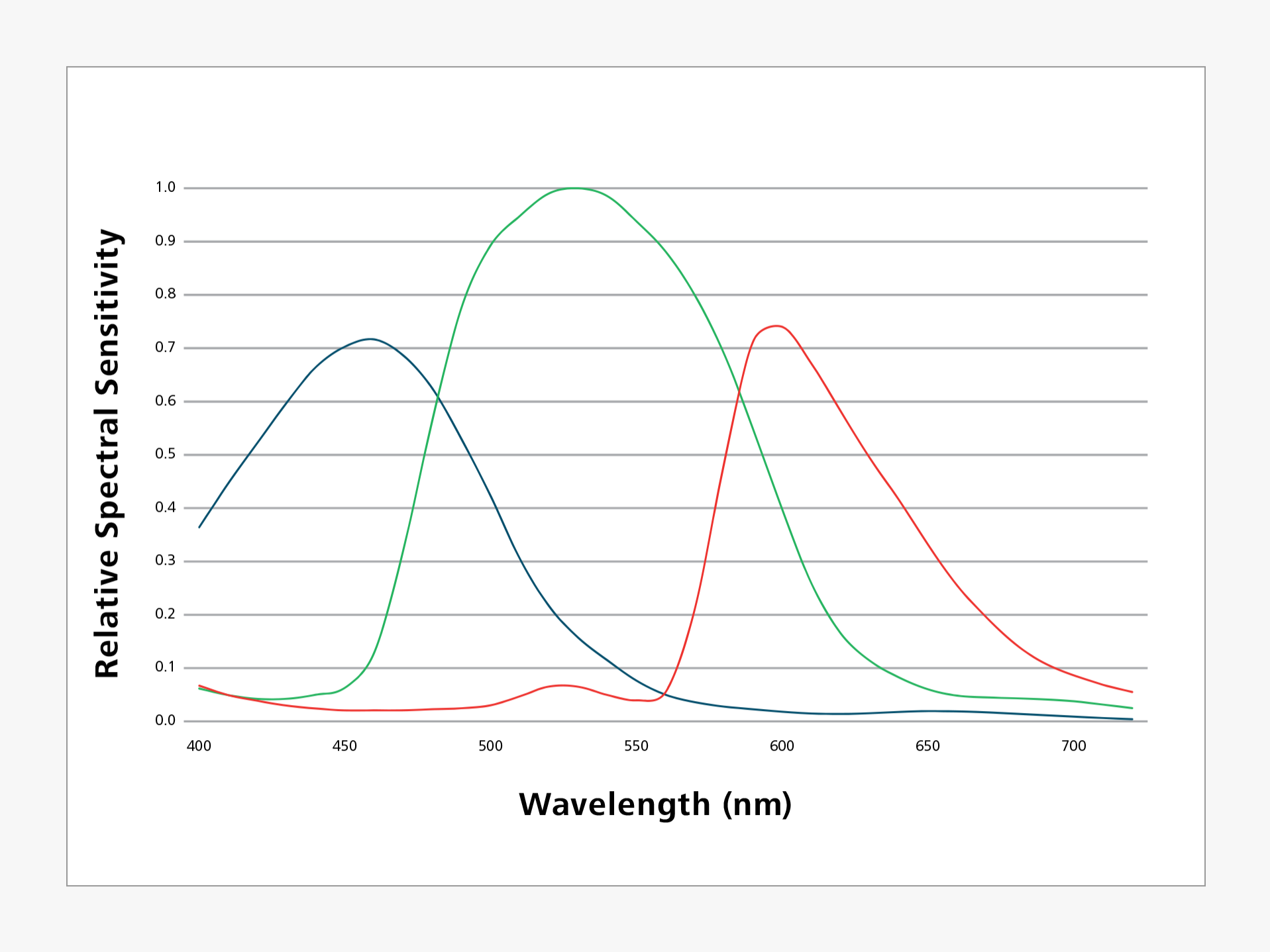 Relative spectral sensitivity