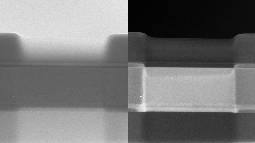 TEM lamella of a silicon sample after final thinning
