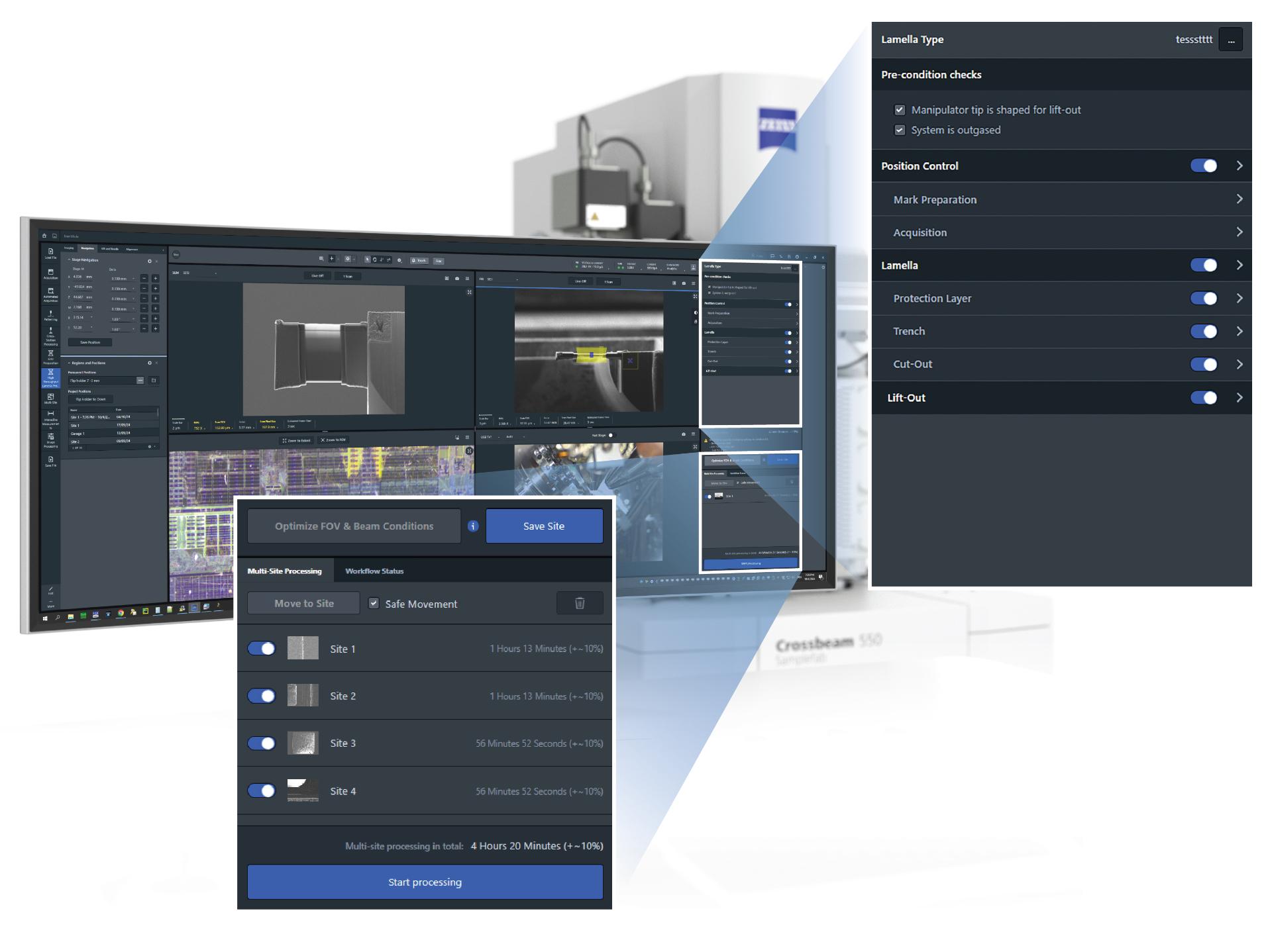 New and easy to use single user interface for automated TEM lamella preparation
