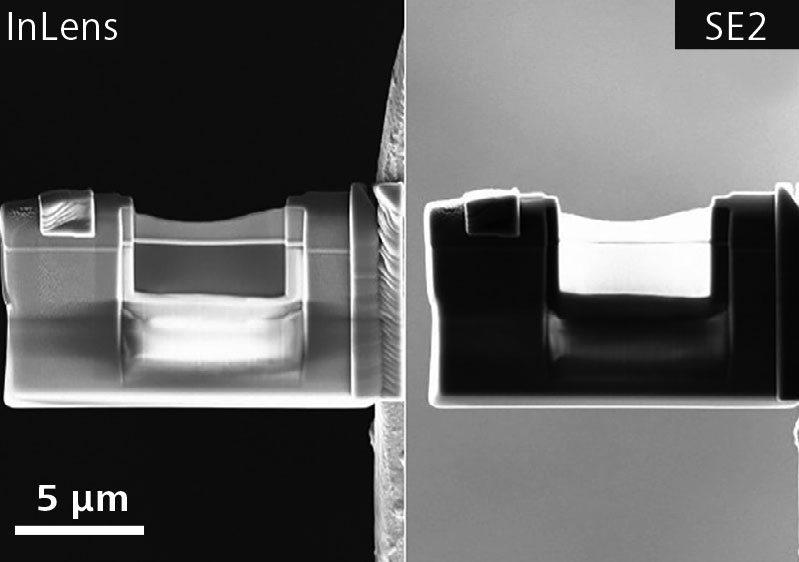 TEM lamella of a silicon sample after final thinning 