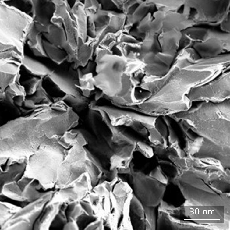 Fracture surface – brittle failure of a steel sample in tension