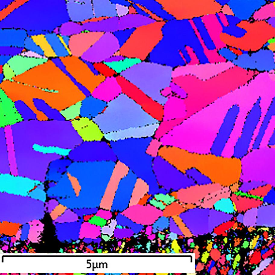 EBSD‑Mapping einer Metallprobe