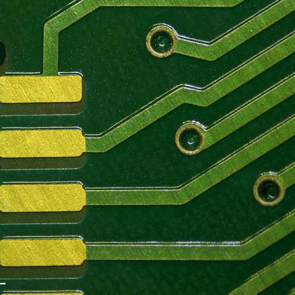 Printed circuit board acquired with reflected light.