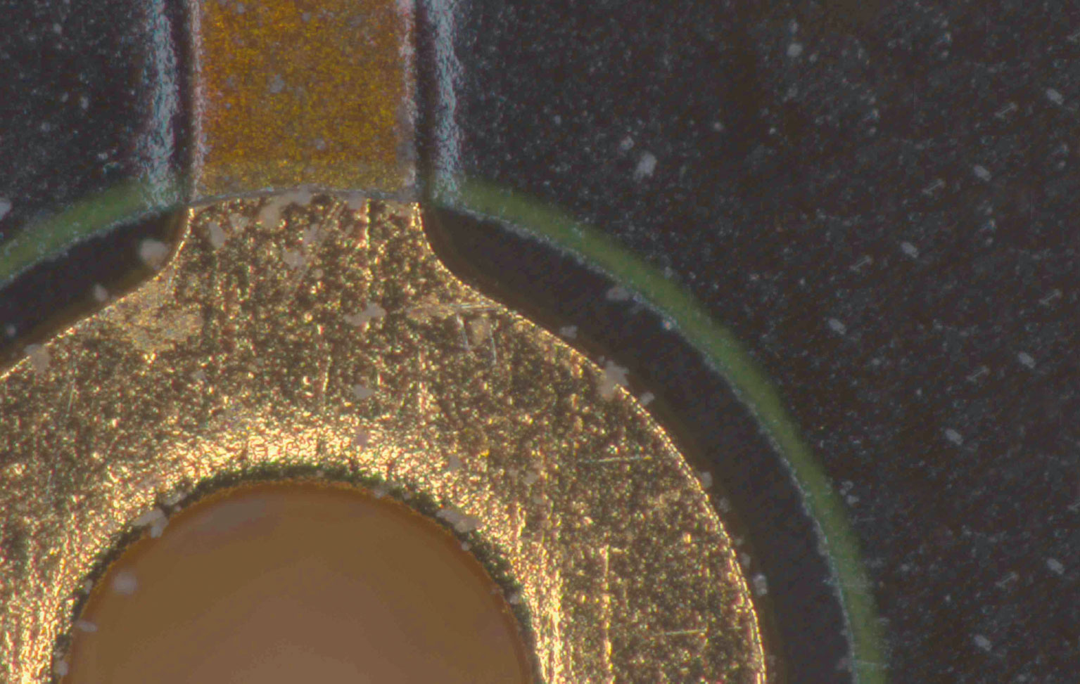 PCB component, reflected light darkfield, magnification: 150x (total magnification through the eyepieces)​ 