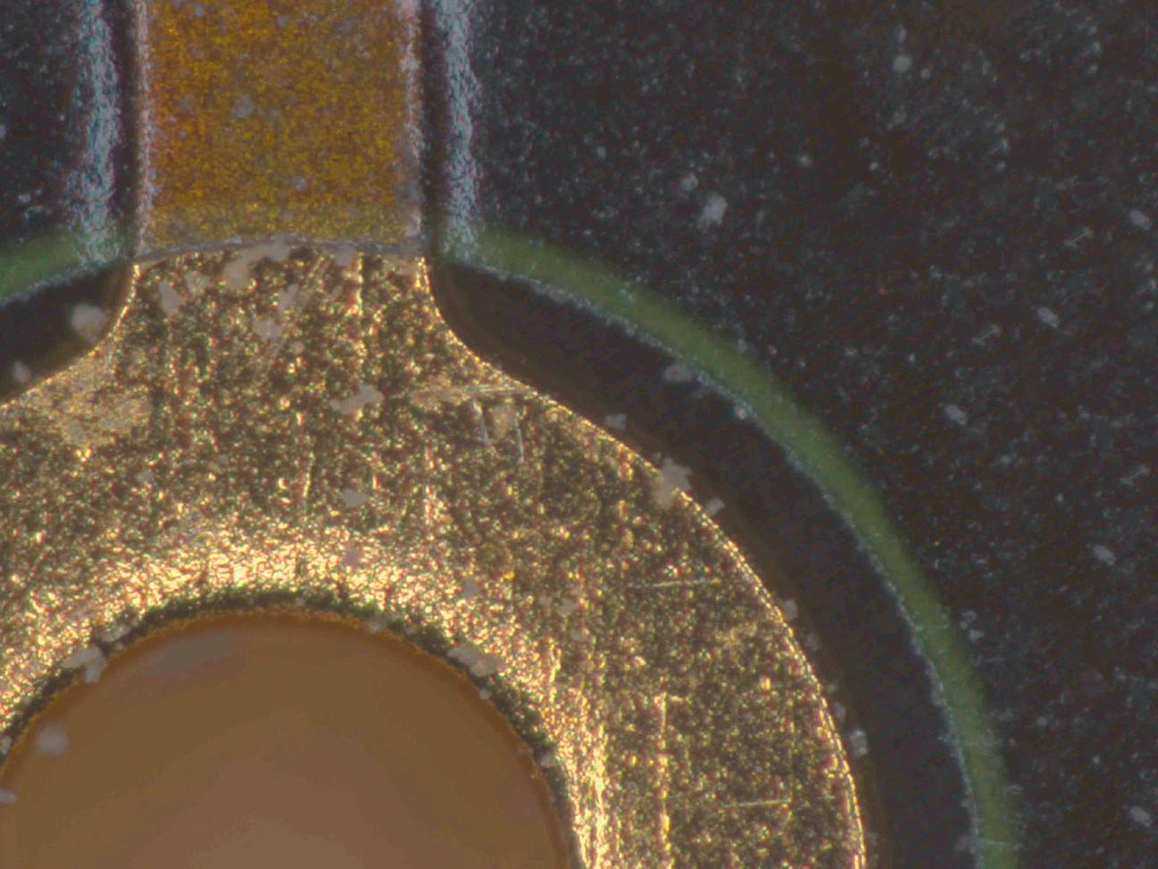 PCB component, reflected light darkfield, magnification: 150x (total magnification through the eyepieces)​