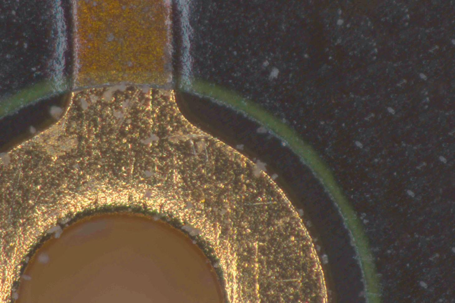 PCB component, reflected light darkfield, magnification: 150x (total magnification through the eyepieces)​