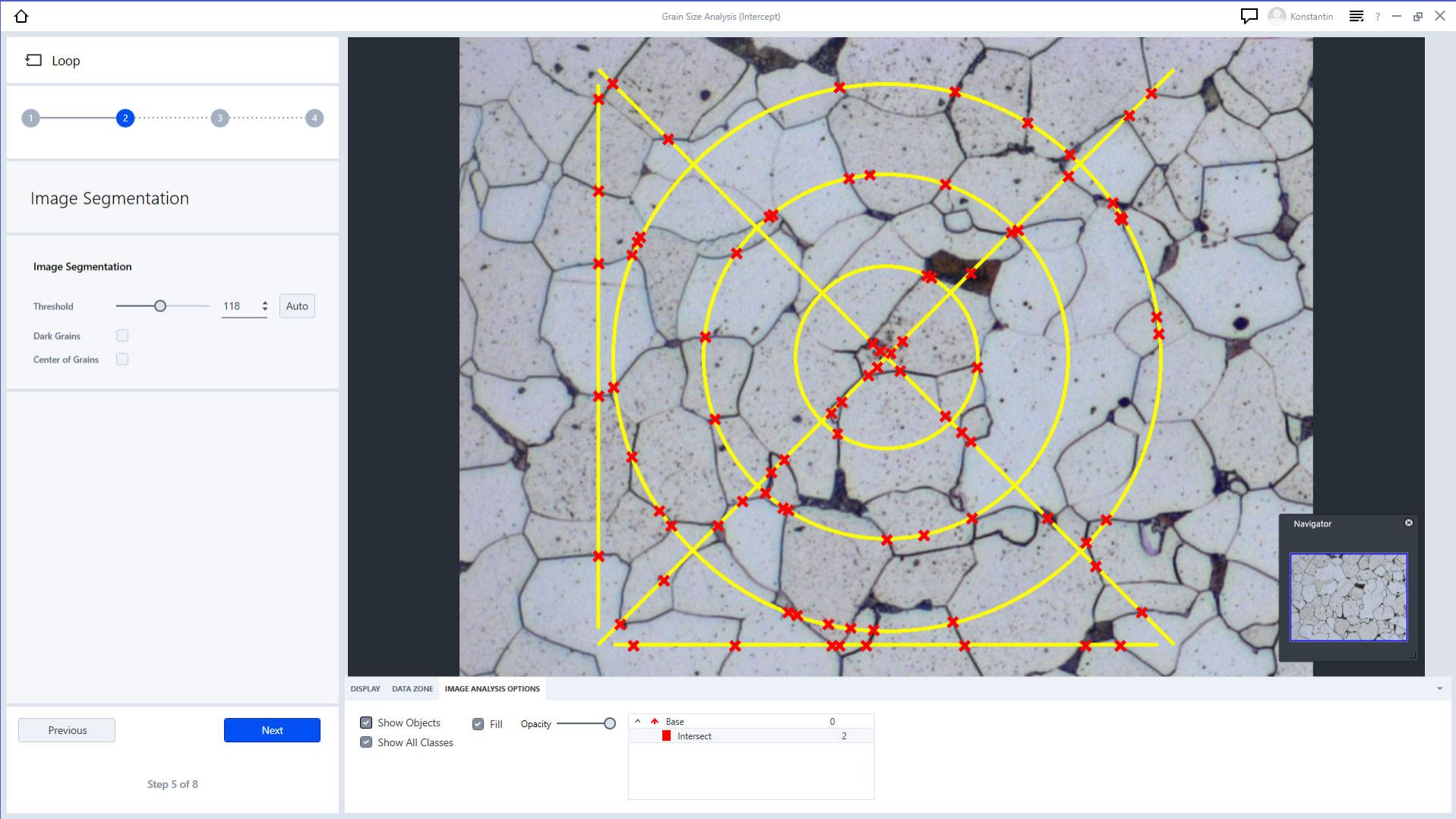 Análisis digitales con el software ZEISS ZEN core (por ejemplo, para el análisis del tamaño de los granos o el análisis de partículas)