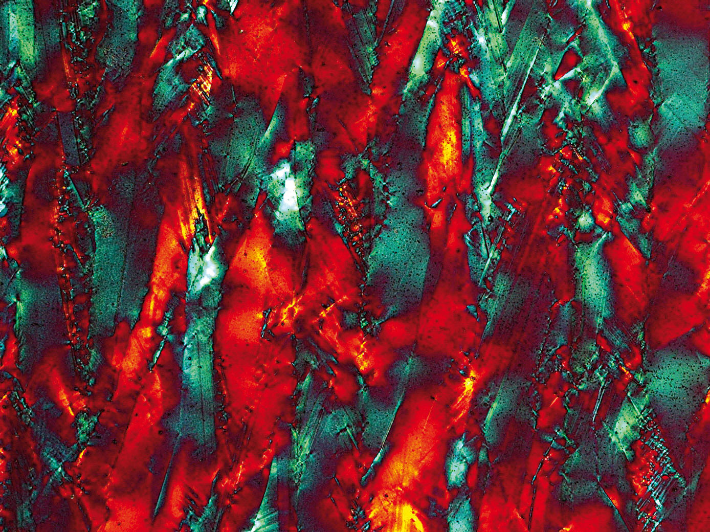 Surface of a thin-layer solar cell, transmitted light polarization with lambda plate, EC Epiplan-APOCHROMAT 50x/0.95 