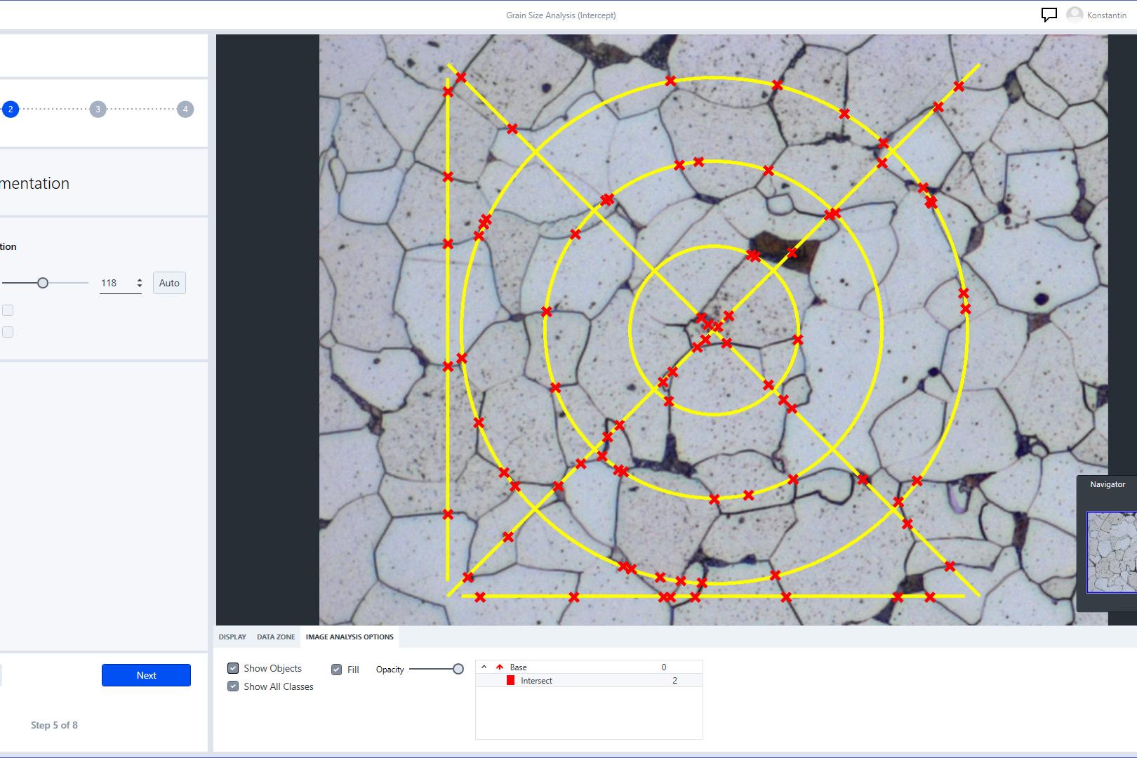 Analyse de la taille des grains – méthode d'intersection​