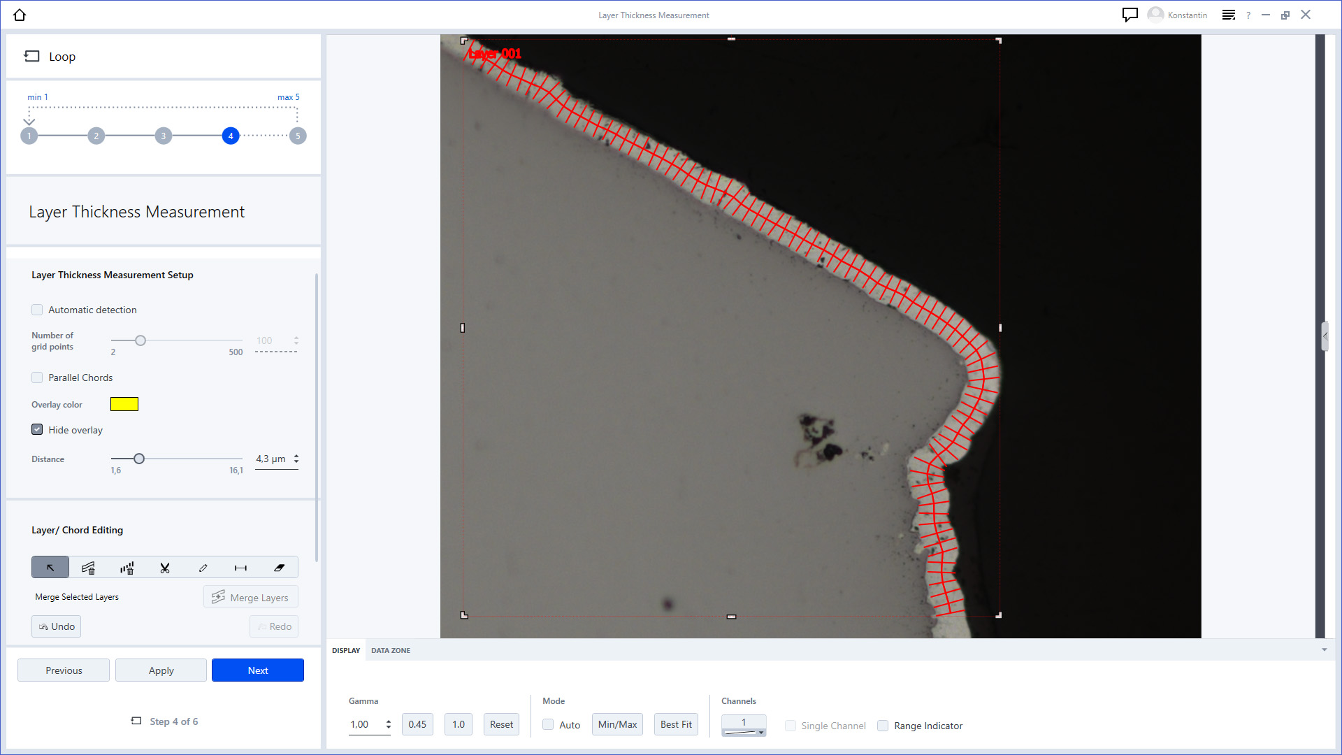 Layer Thickness Measurement