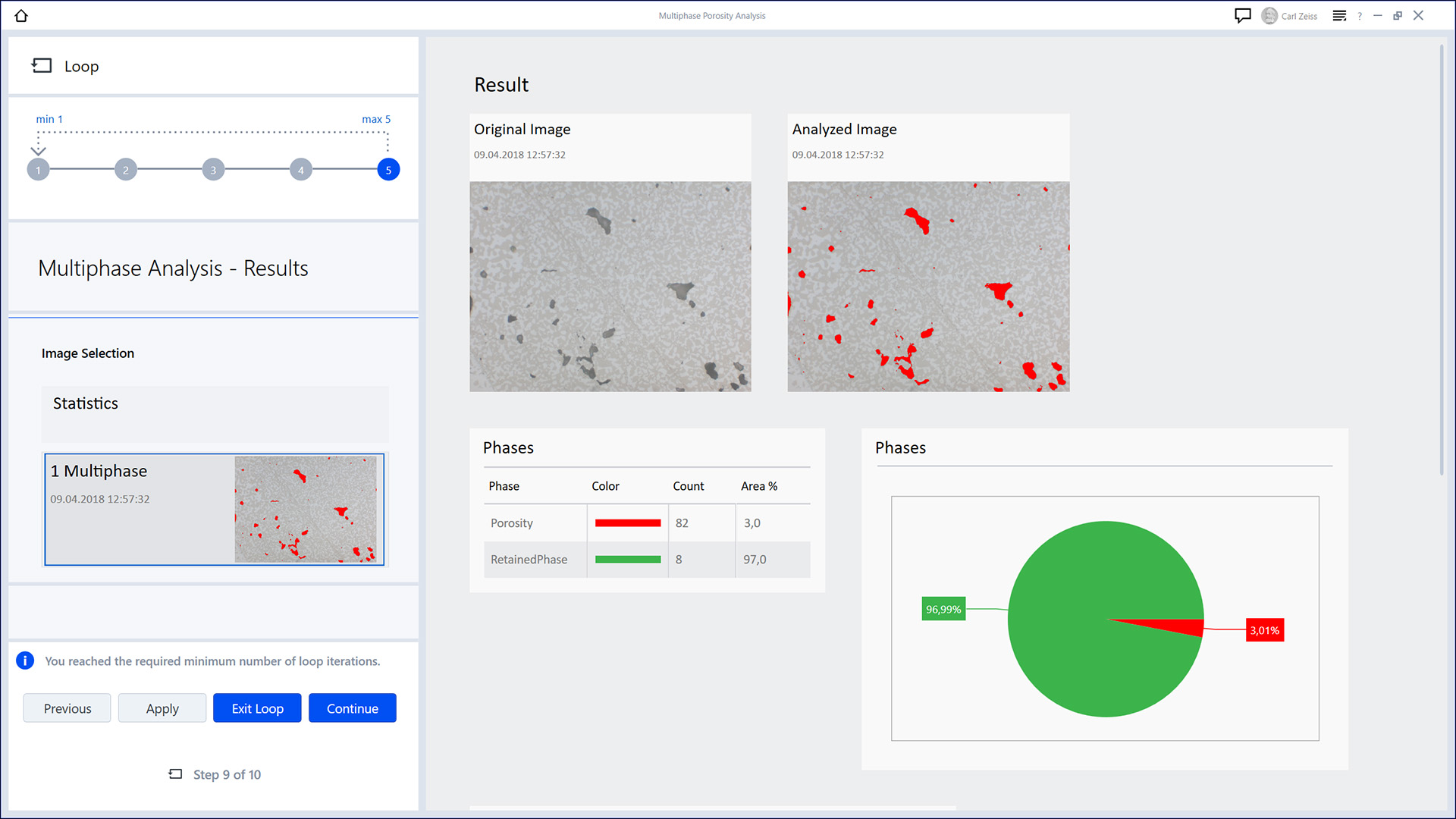 Analyse de porosité - Avec module multiphase​