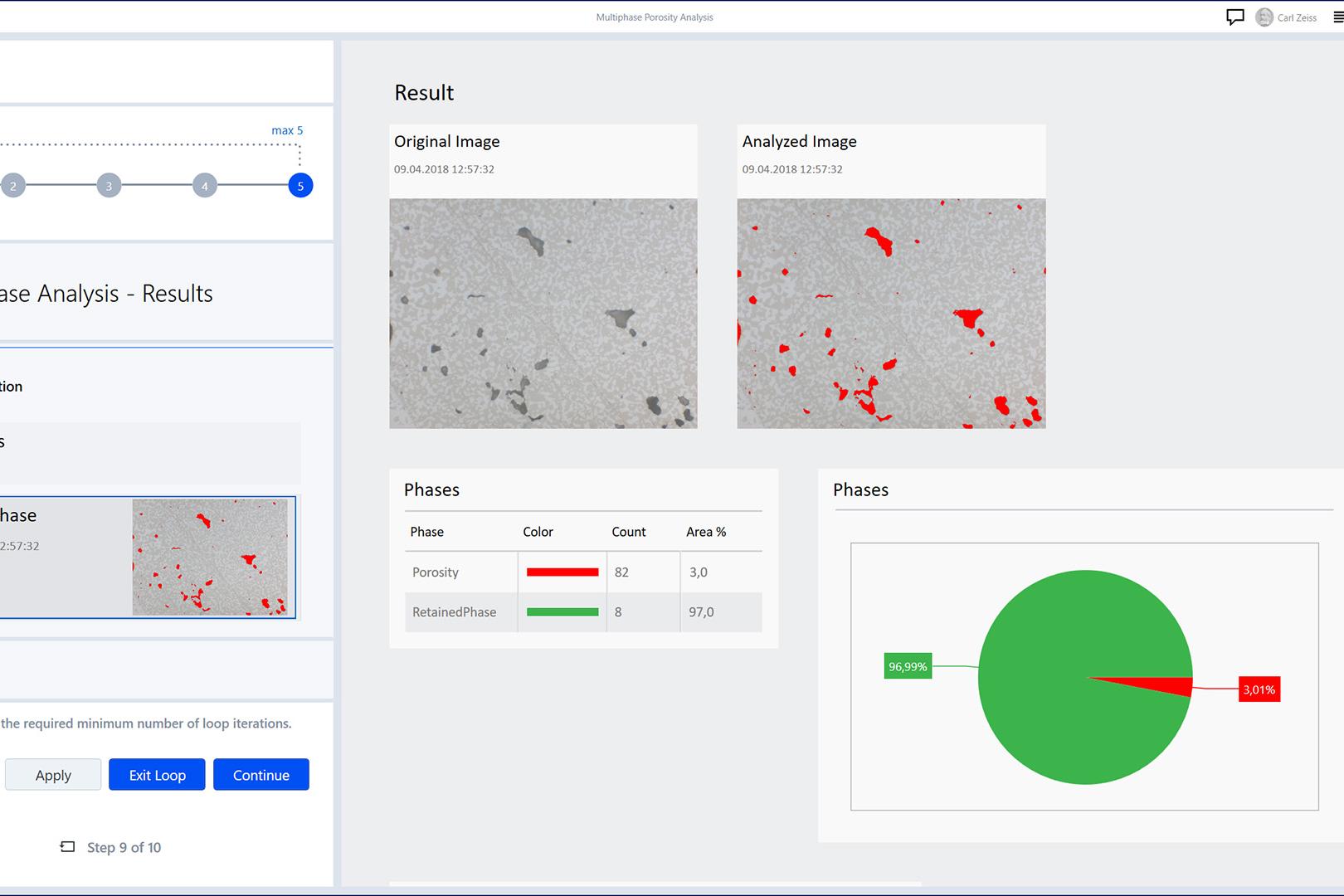 Analyse de porosité - Avec module multiphase​