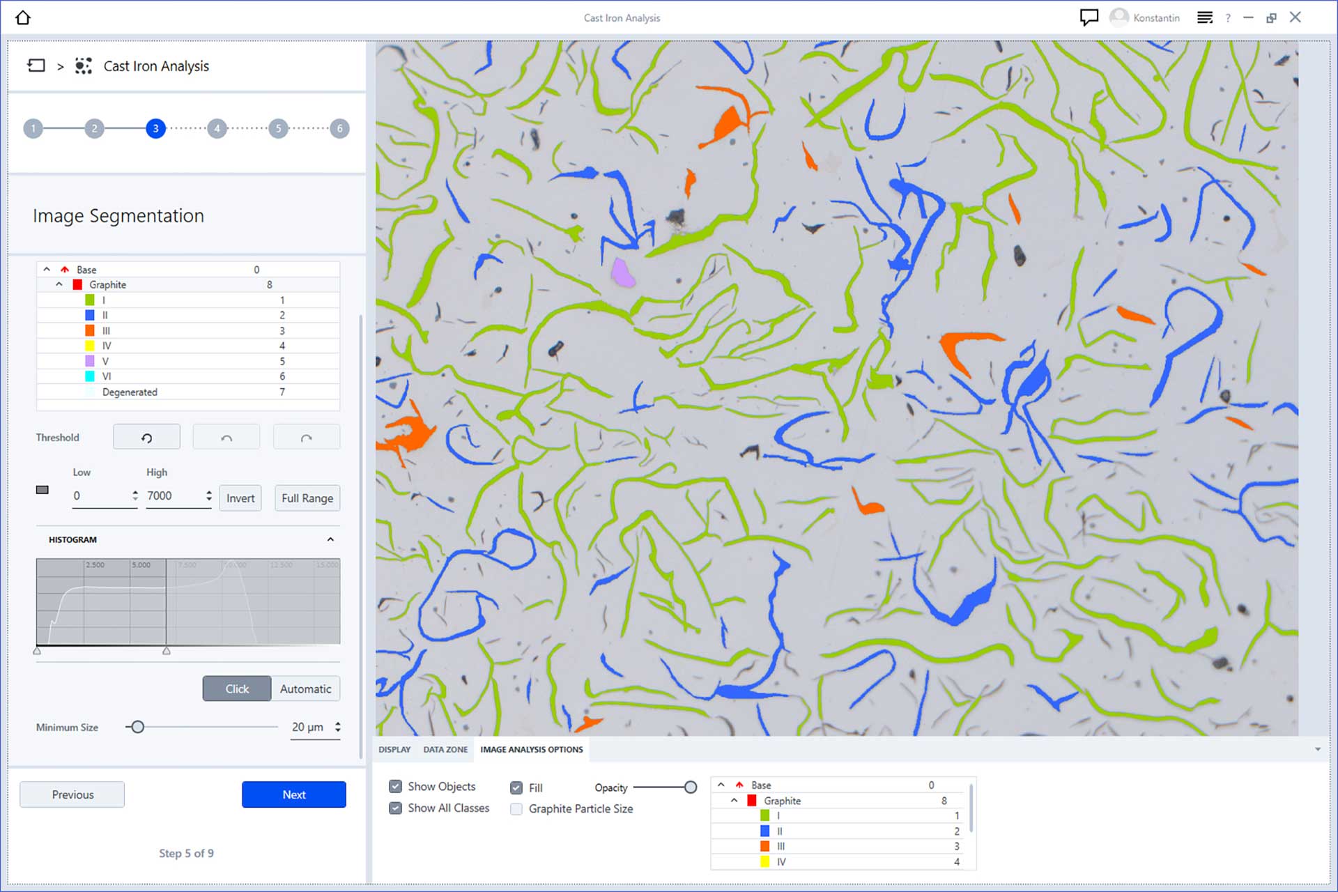 Cast Iron Analysis – image segmentation step