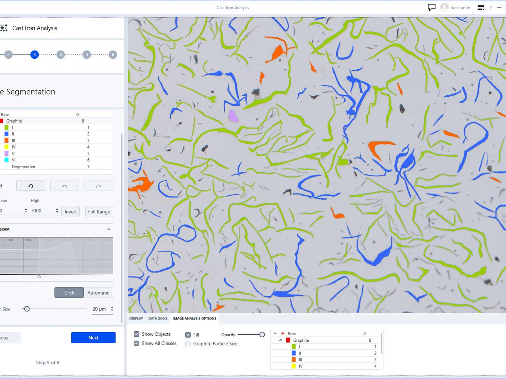 Cast Iron Analysis – image segmentation step