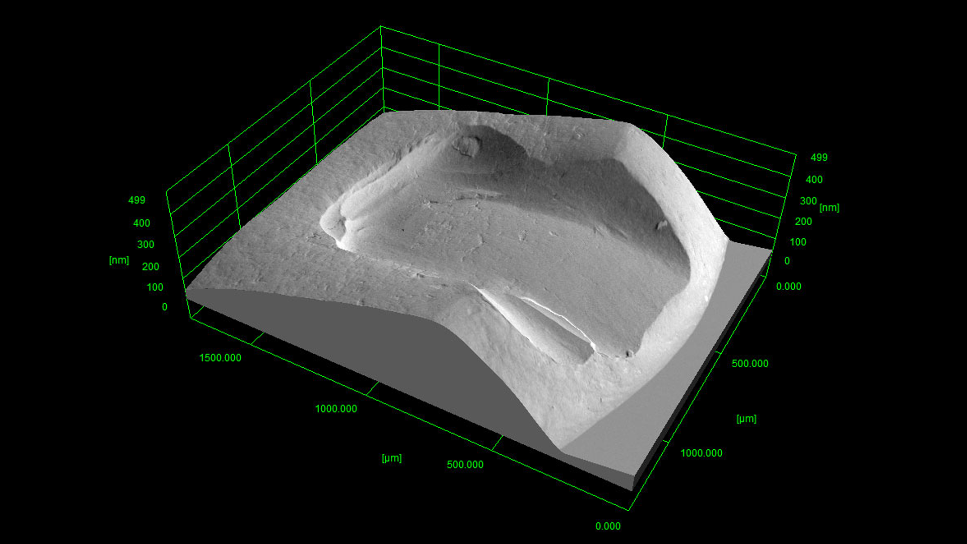 Imprint of a bullet reconstructed using 3DSM