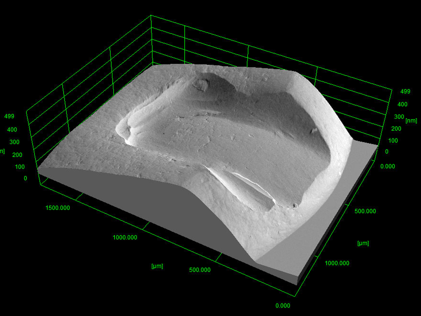 Imprint of a bullet reconstructed using 3DSM