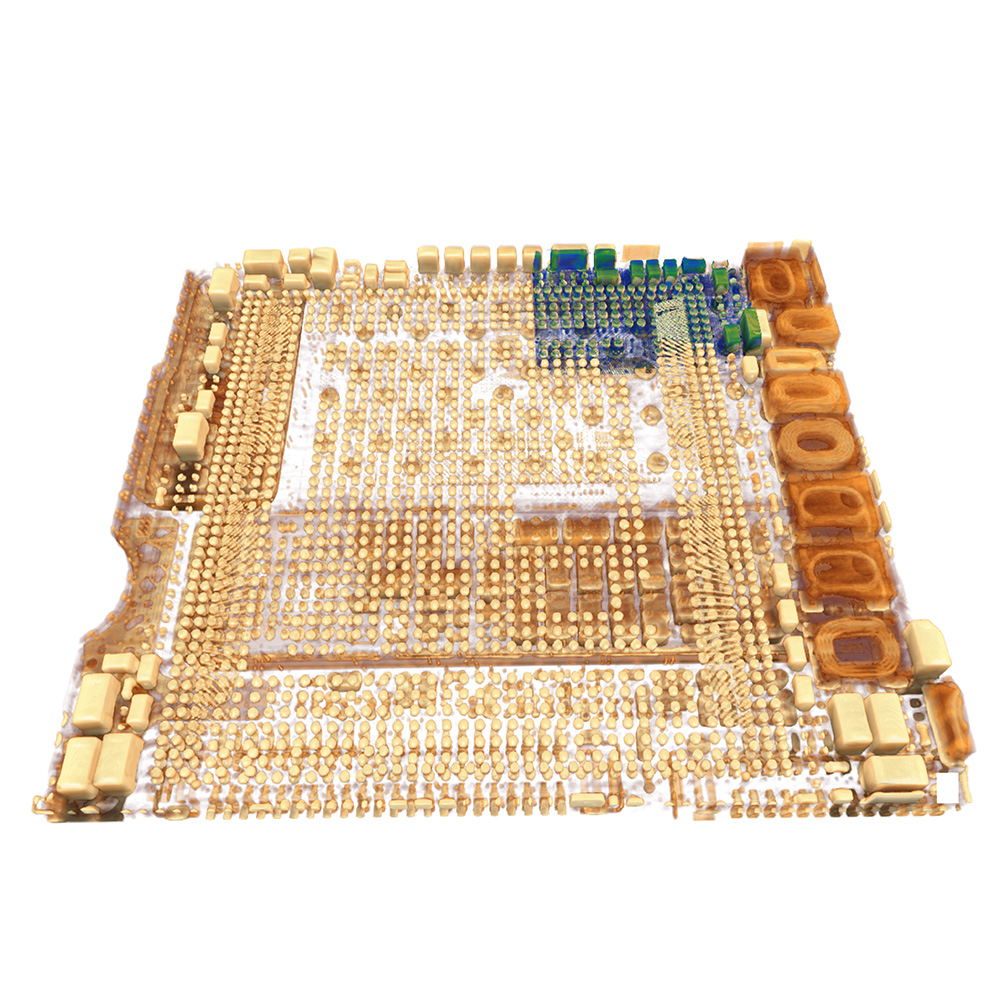 A12/A14 chip package approximately 20 mm wide, the target volume for high-resolution image recovery with ZEISS DeepScout.