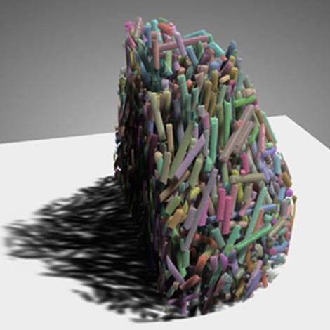 Individually segmented fibers with virtual floor rendering.