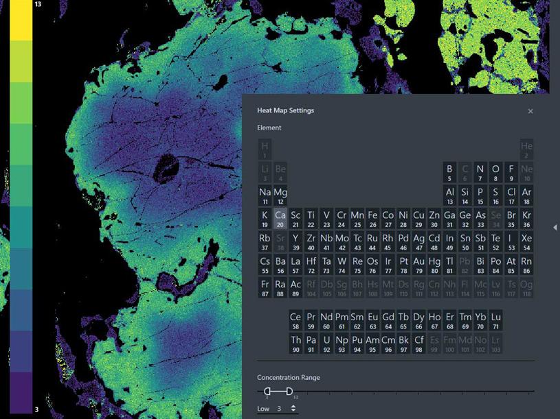 La carte thermique du calcium met en évidence le grenat zoné de Glenelg, en Écosse