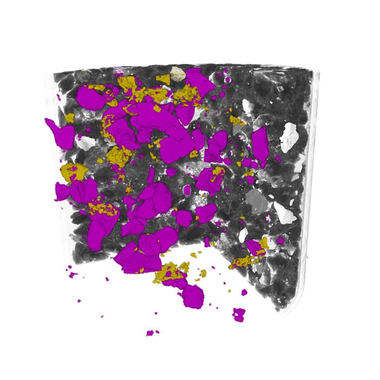 Exposing and classifying pyrite and chalcopyrite within gangue. 