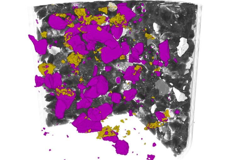 Exposing and classifying pyrite and chalcopyrite within gangue.