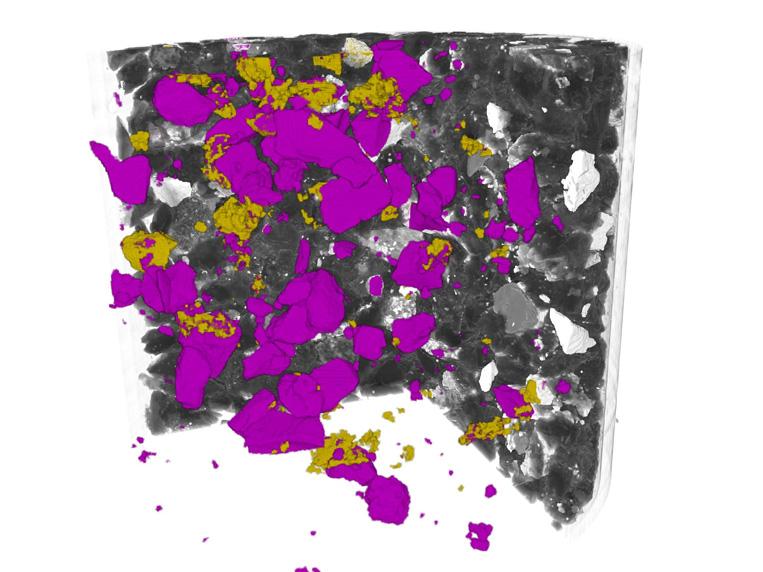 Exposing and classifying pyrite and chalcopyrite within gangue.