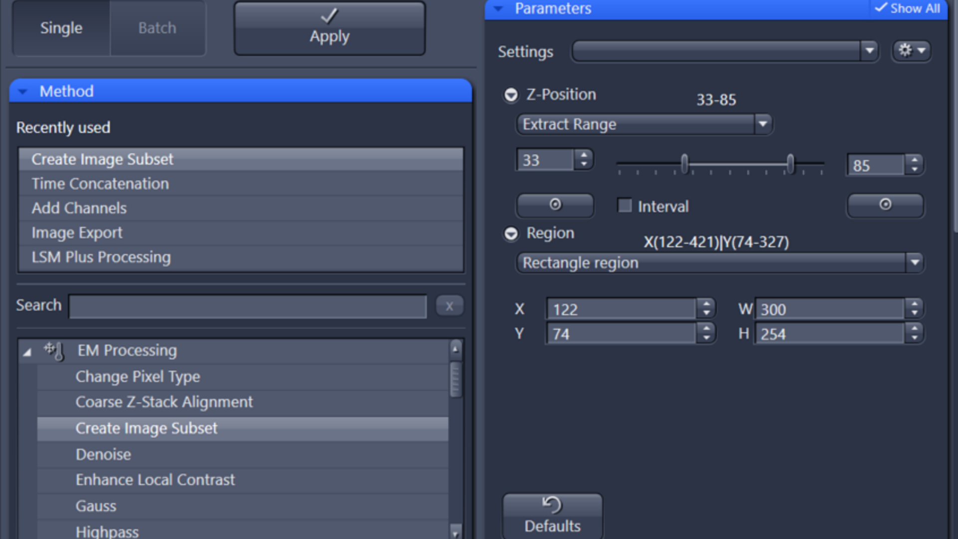 Processing Functions