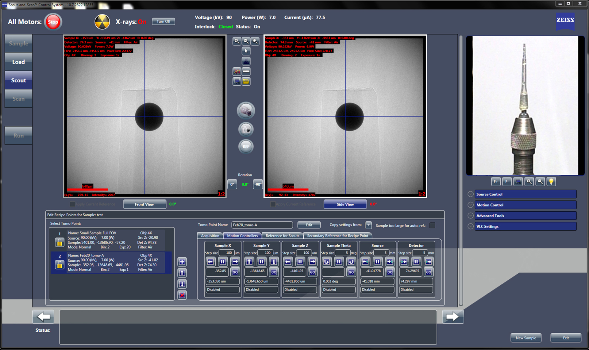 Sistema de control Scout-and-Scan 