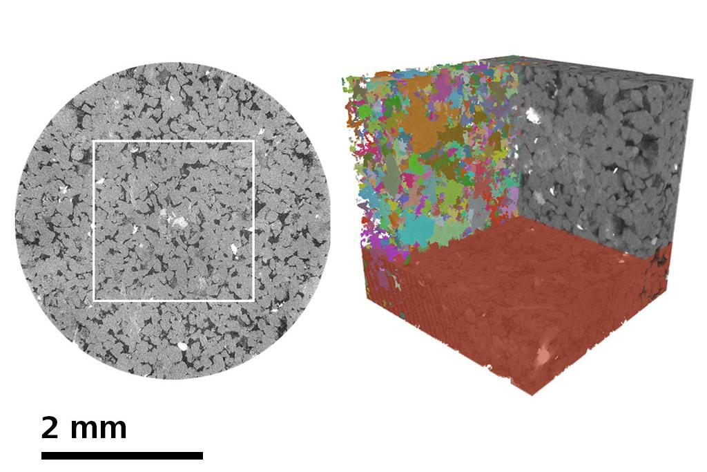 砂岩岩心的多尺度非侵入性表征。
