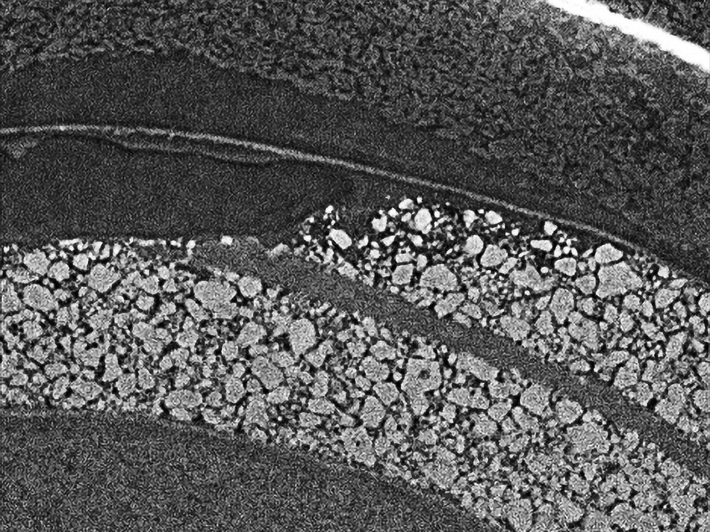 Small pouch cell (80 kV) – in situ microstructure, aging effect at cathode grain level, separator layer.