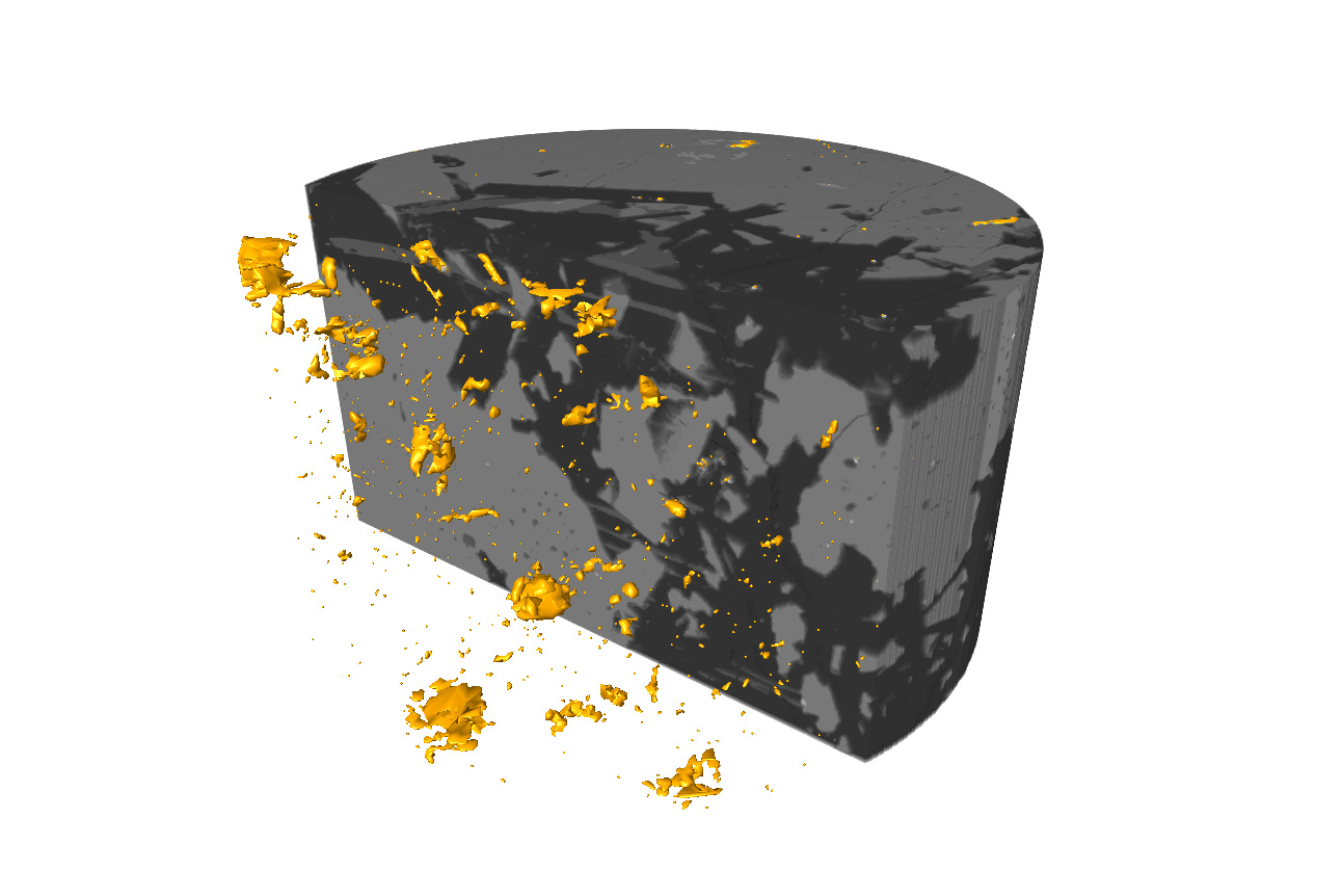 Spodumene and plagioclase feldspar can be clearly differentiated, and segmentation provides associated heavy mineral relationships.