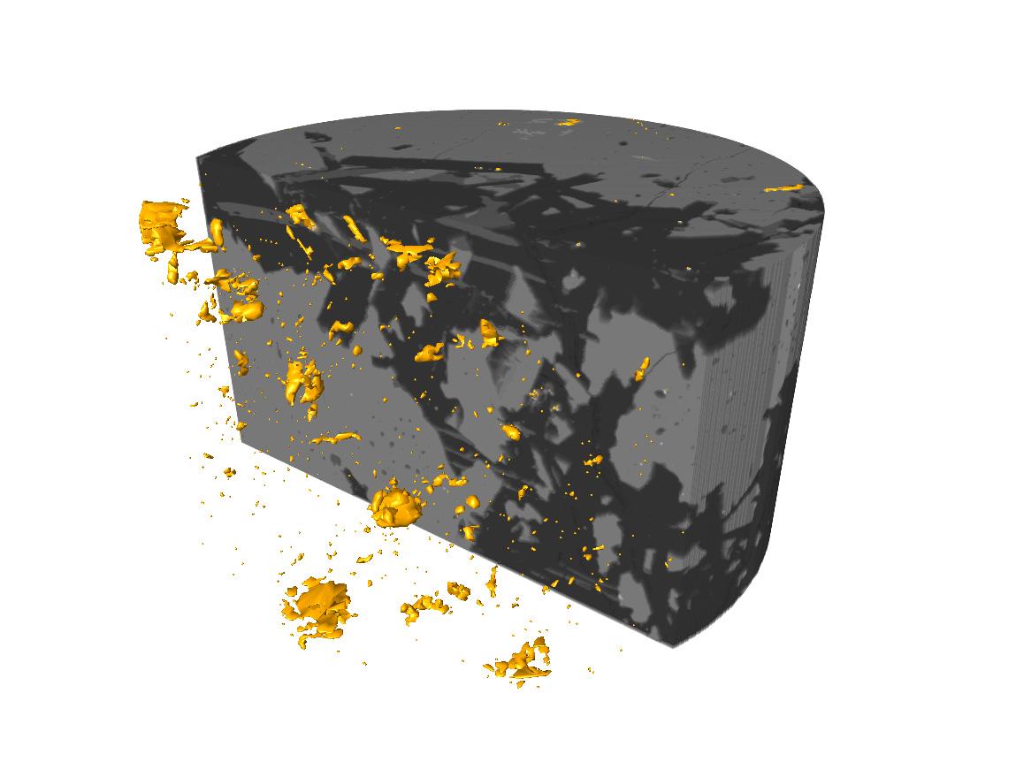 Spodumene and plagioclase feldspar can be clearly differentiated, and segmentation provides associated heavy mineral relationships.
