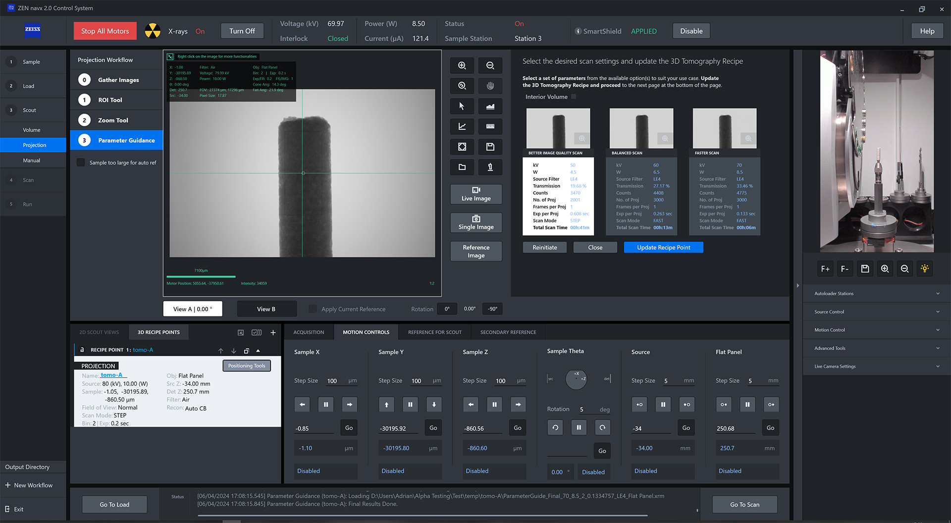 ZEN navx workflow selection 