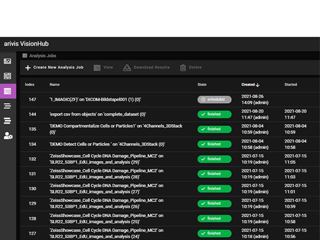 Figure 8B: Analysis scheduler. Analysis jobs are queued