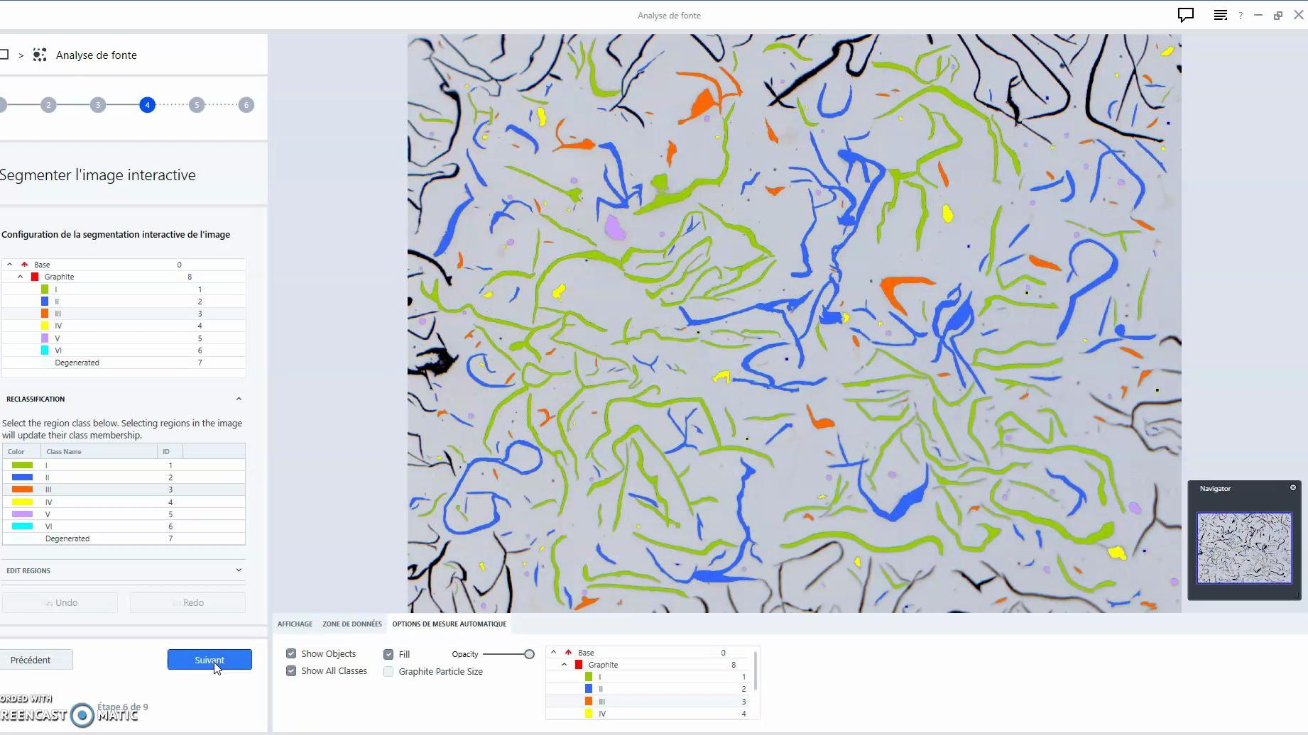 Image capturée d'une vidéo présentant une fonction analyse de fonte