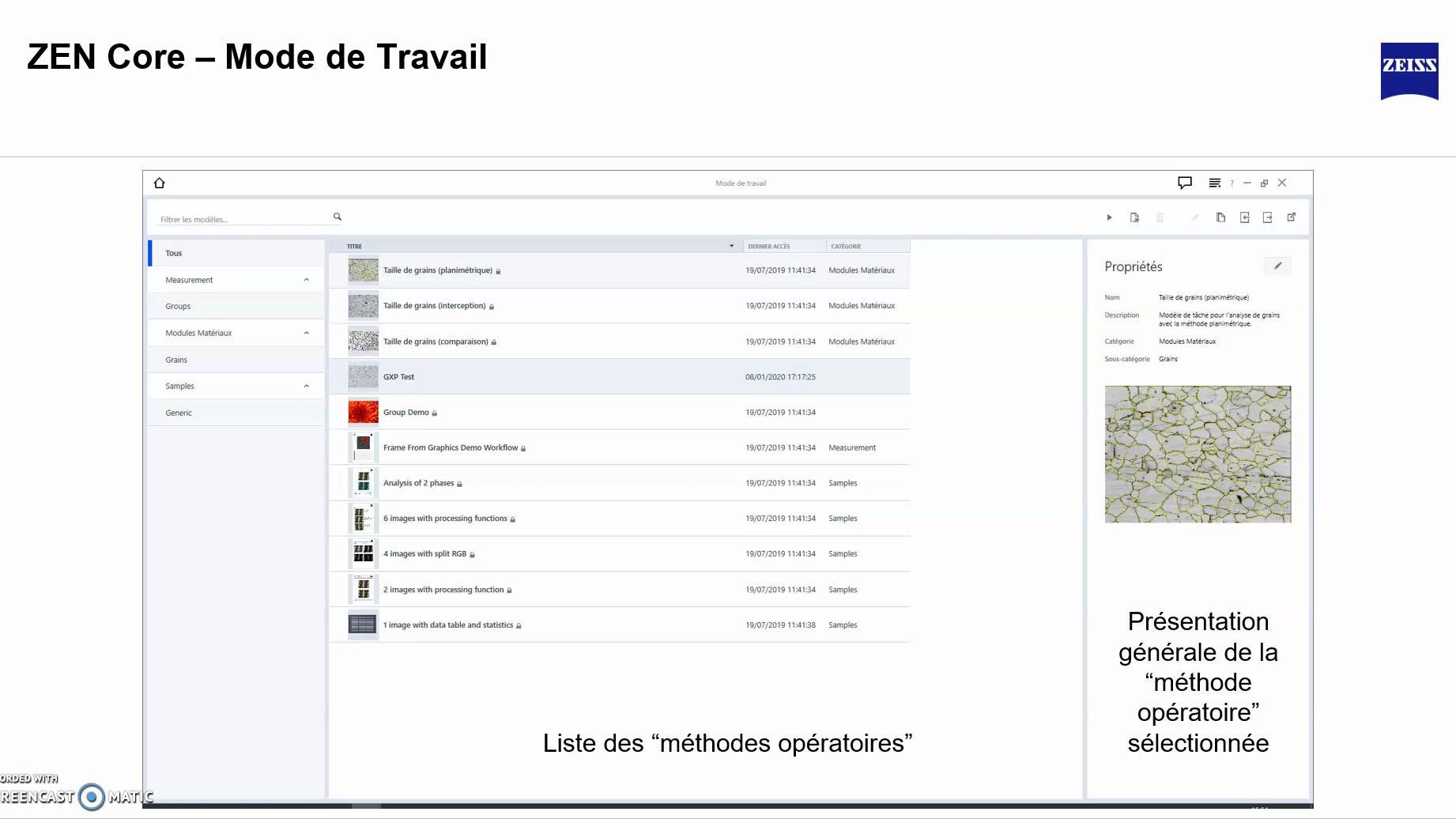 Image capturée d'une vidéo présentant une introduction au module "Taille de Grains"