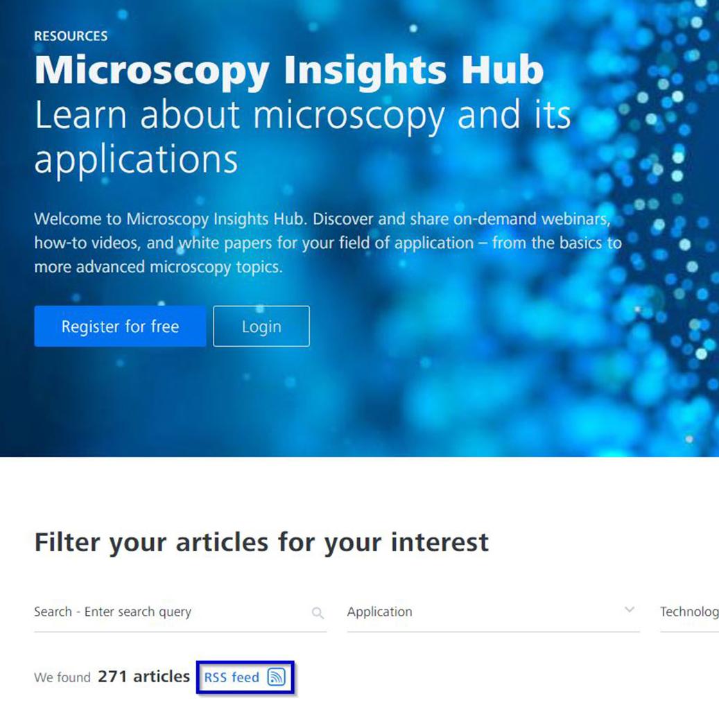 RSSFeed for Microscopy Insights Hub ZEISS