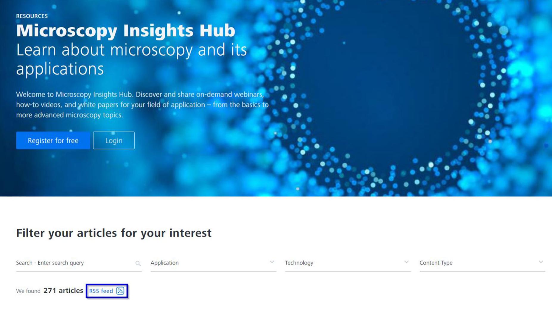 RSSFeed for Microscopy Insights Hub ZEISS