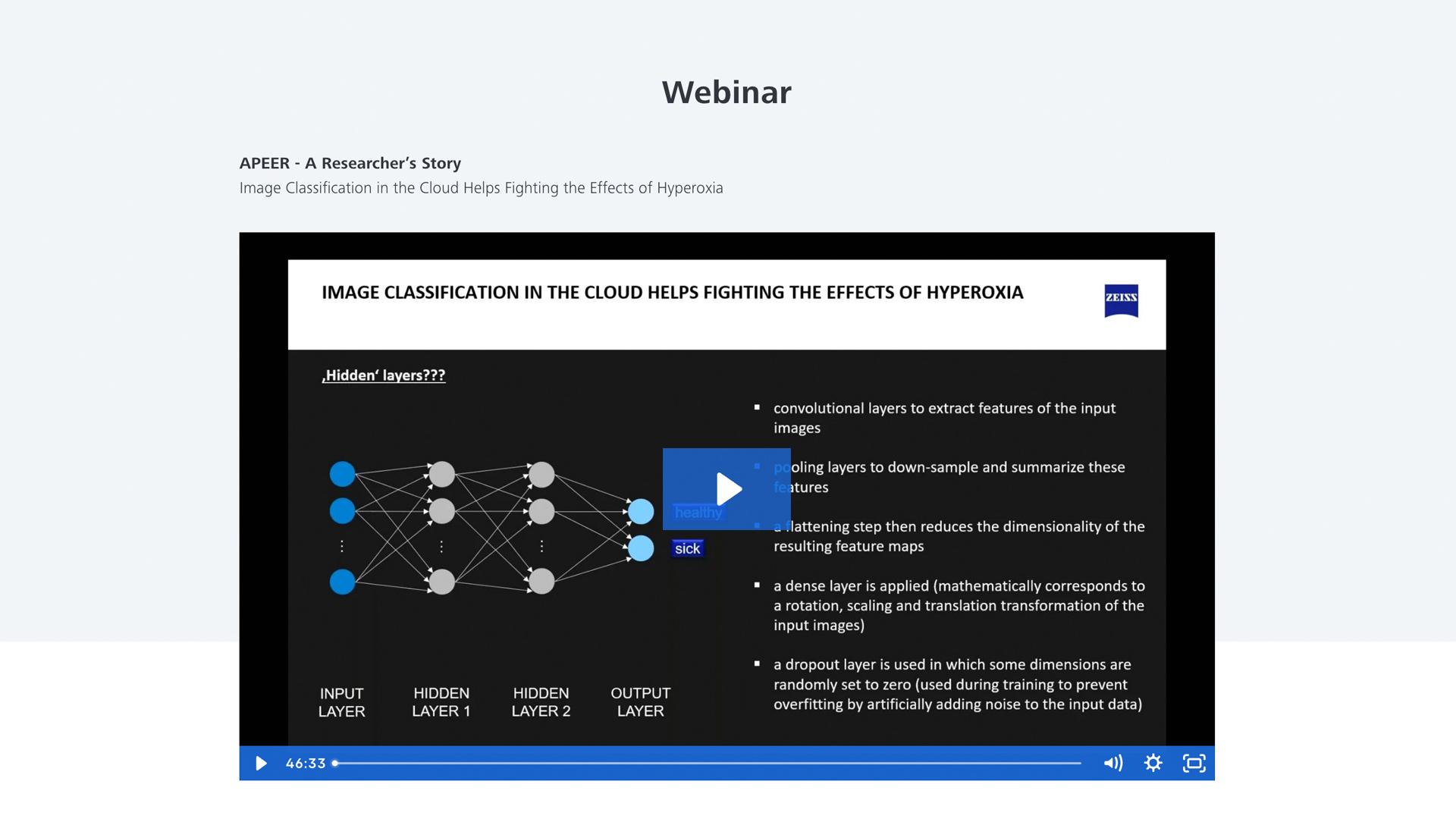 Image excerpt from the webinar APEER - A Researcher’s Story