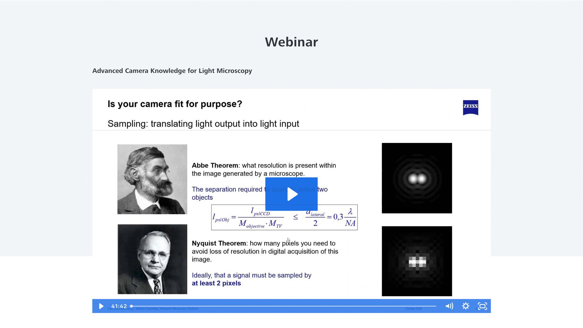 Image excerpt from the webinar: Advanced Camera Knowledge for Light Microscopy