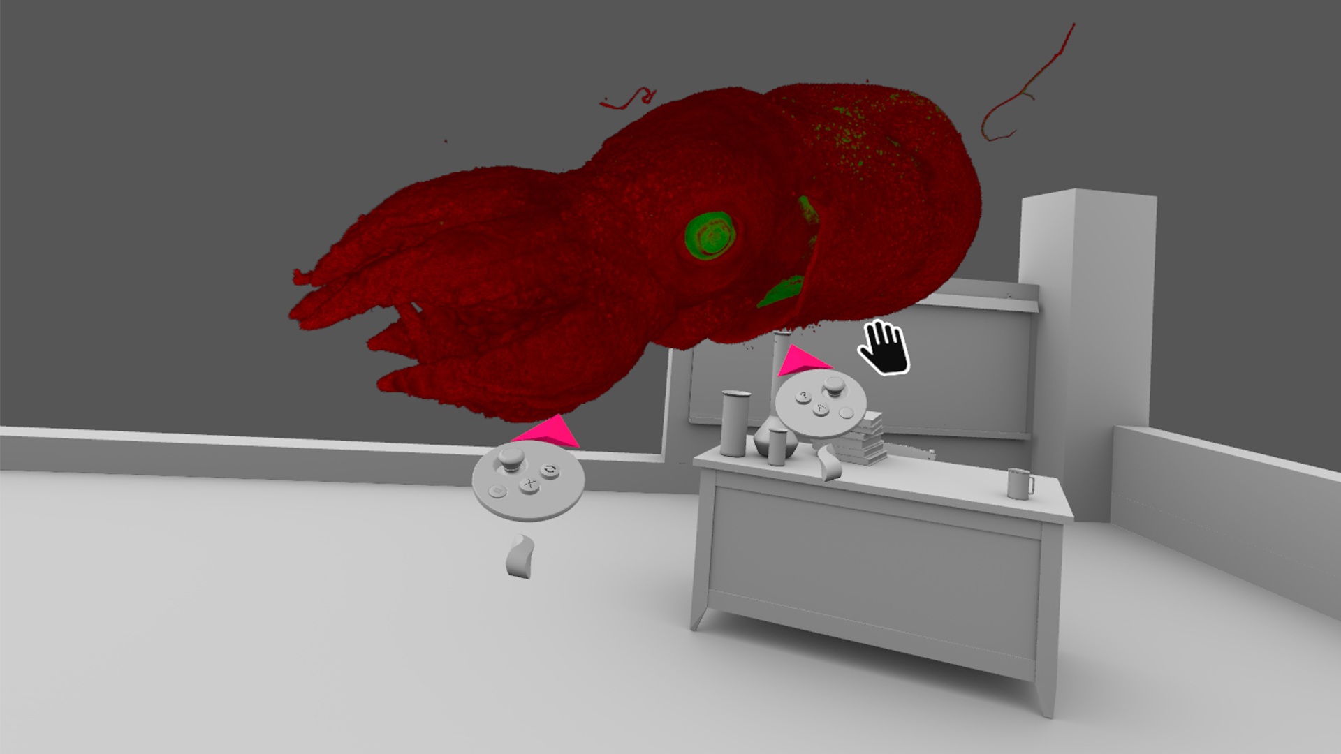 Octopus sample visualized and viewed in a VR environment with voice control.