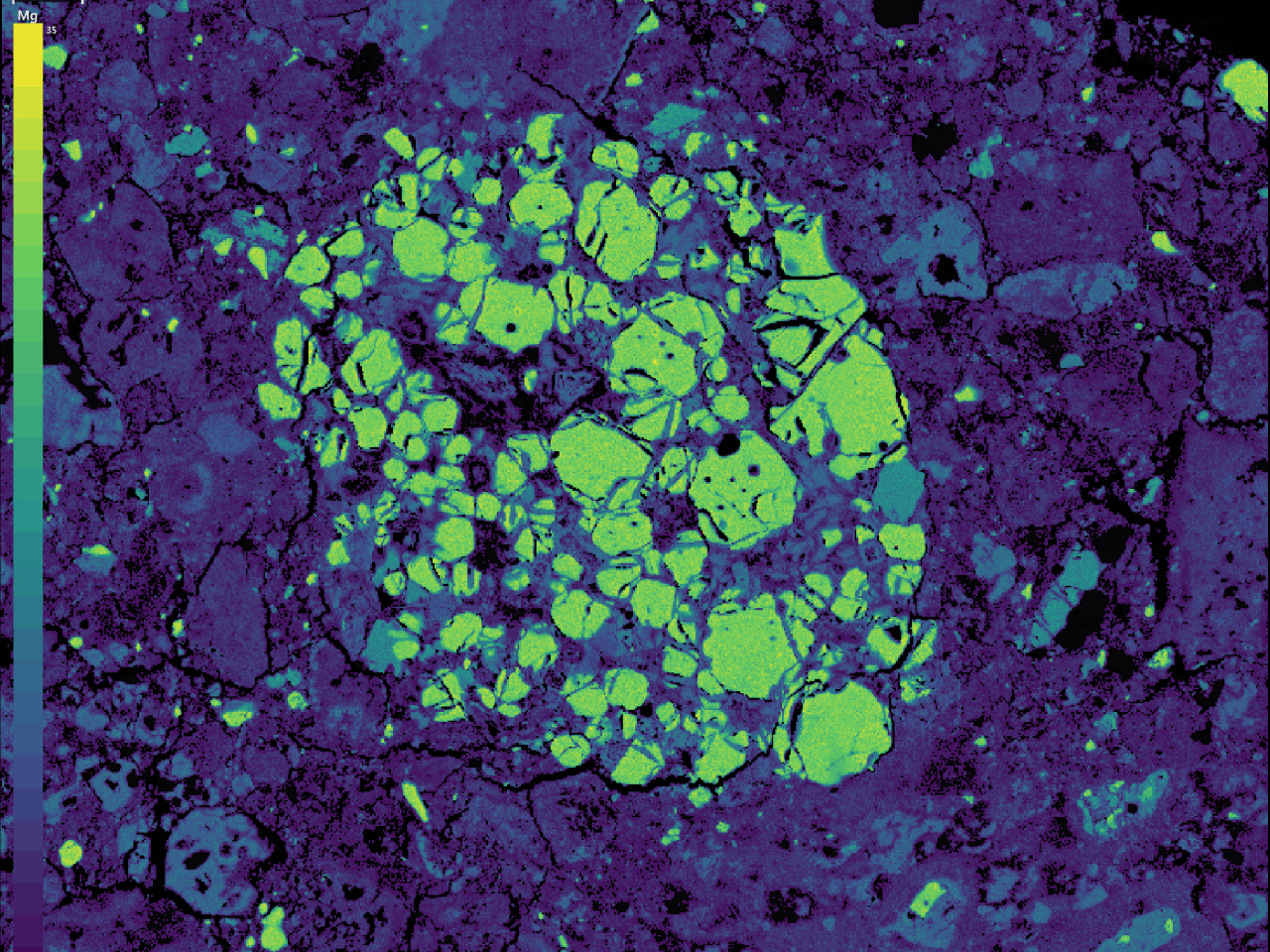 Winchcombe meteorite SEM-EDX Heatmap