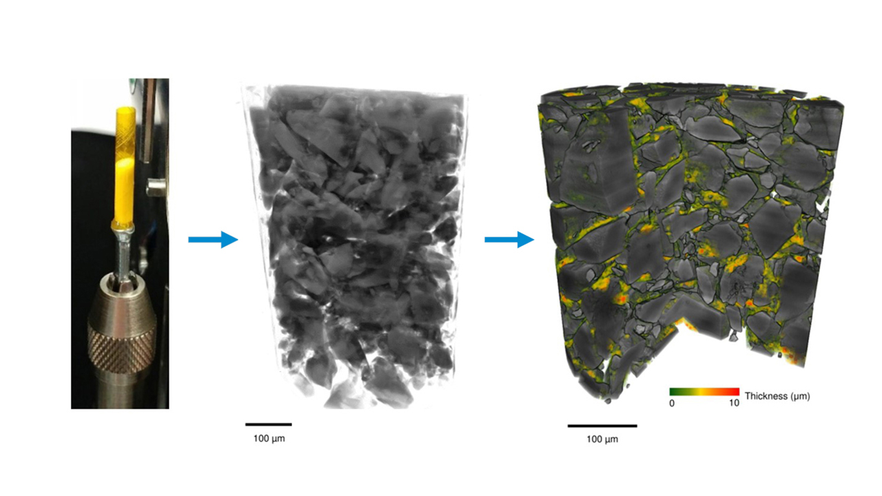 Inhalation blend powder X-ray computed tomography and drug layer density mapping