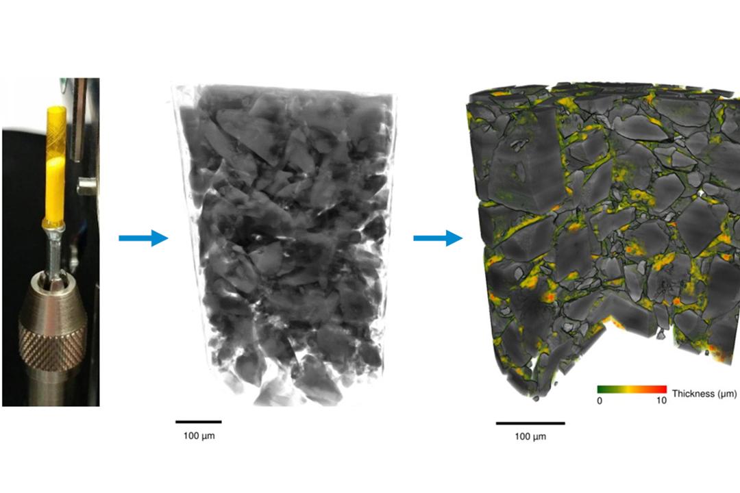 Inhalation blend powder X-ray computed tomography and drug layer density mapping