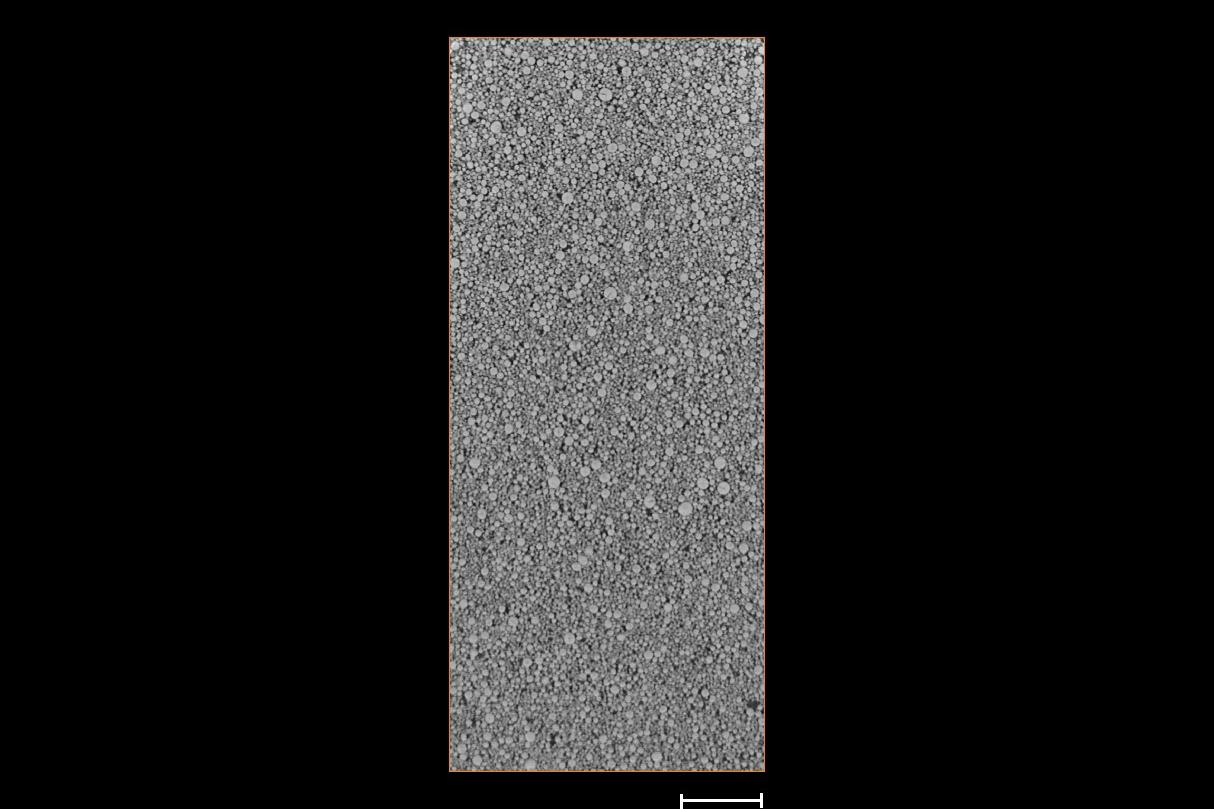 Super resulution raw side view subvolume of a battery, imaged with ZEISS Xradia Versa. Copyright: Paul Shearing