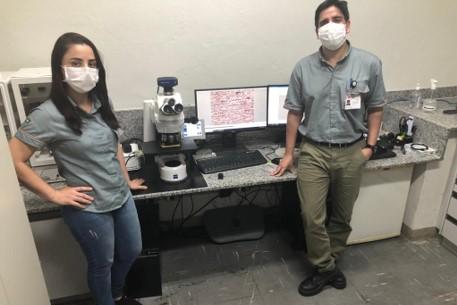 Ana Paula Rebuli, Metallography Technician, and Henrique Severiano, Laboratory Specialist