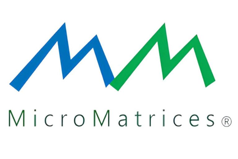 Logo of MicroMatrices with stylized blue and green "M" letters above the company name.