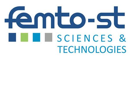 Logo of FEMTO-ST Institute, featuring blue and green squares with the text "femto-st Sciences & Technologies".