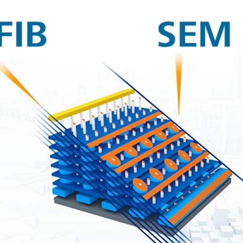 A graphic of FIB-SEM combination 